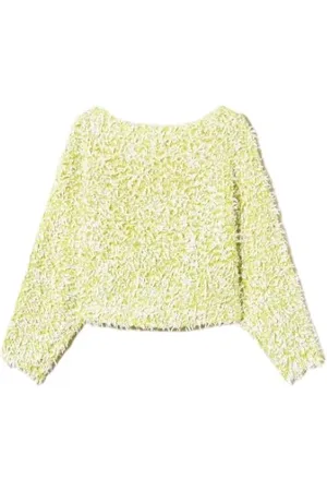 Twin-Set Blouses & Shirts, Dames, Geel, L, Krullend garen kimono stijl trui