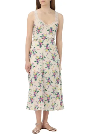 Zadig & Voltaire Kleedjes, Dames, Veelkleurig, M, Zijden Bloemen Cami Kant Top