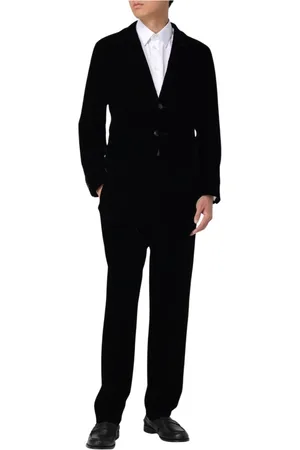 Giorgio Armani Pakken, Heren, Zwart, M, Klassiek Zwart Velvet Blazer Suit