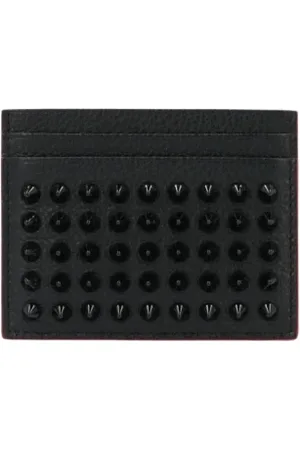 Christian Louboutin Accessoires, Heren, Zwart, ONE Size, Handtekening Leren Portemonnee voor Mannen
