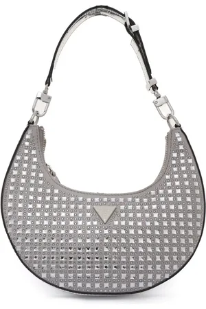 Guess Tassen, Dames, Grijs, ONE Size, Polyester, Juwel Mini Tas met Top Handvat