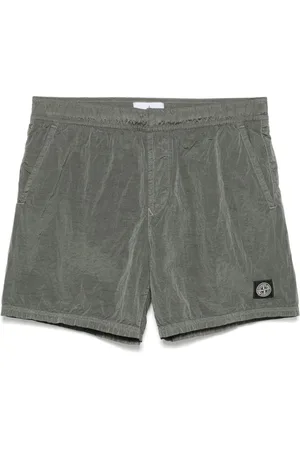 Stone Island Badkleding, Heren, Groen, XL, Bosgroene zwemshorts met elastische tailleband