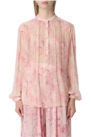 Alessia Santi Blouses & Shirts, Dames, Roze, M, Zijden Bloesemblouse