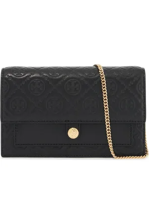 Tory Burch Tassen, Dames, Zwart, ONE Size, Leer, Monogram Leren Mini Tas