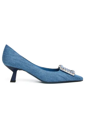 ROBERTO FESTA Schoenen, Dames, Blauw, 38 1/2 EU, Jeans stof Evilly Decolletè schoenen
