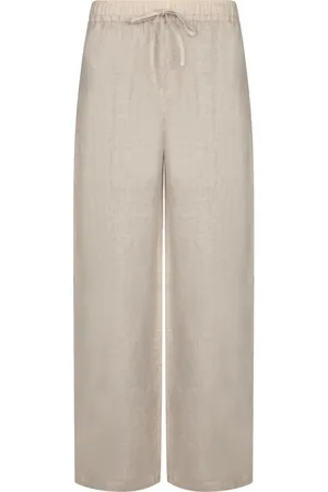 120% Lino Broeken, Dames, , S, Linnen, Natuurlijke Linnen Wijde Broek