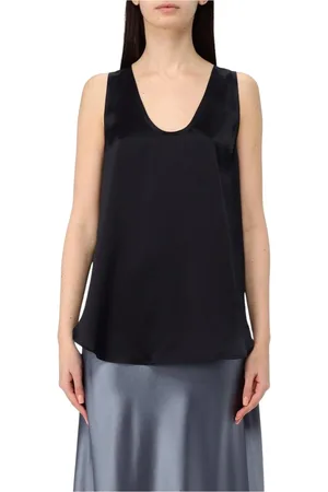 Max Mara Tops, Dames, Zwart, S, Elegante Bruine Zijden Cami Top