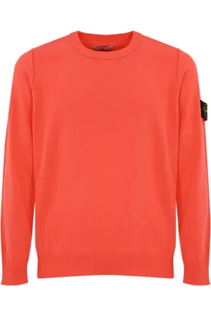 Stone Island Truien, Heren, Oranje, XL, Katoen, Zachte Katoenen Trui Papaya
