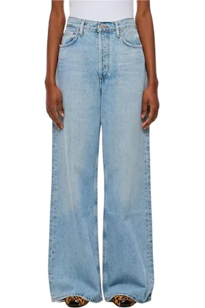 AGOLDE Jeans, Dames, Blauw, W27, Katoen, Gnawed Wide Leg Jeans