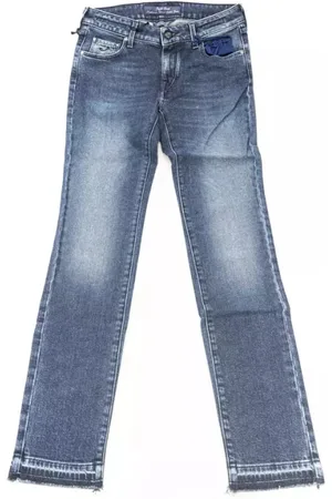 Jacob Cohen Jeans, Dames, Blauw, W26, Katoen, Blauwe Slim Model Dames Jeans met Pony Skin Label