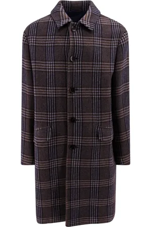 Etro Mantels, Heren, Veelkleurig, L, Wol, Tartan Wool Cashmere Jas