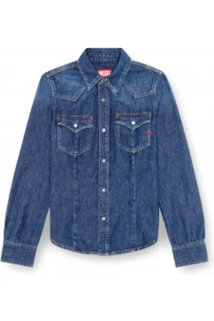 Diesel Blouses & Shirts, Dames, Blauw, L, Denim, Western Style Denim Shirt