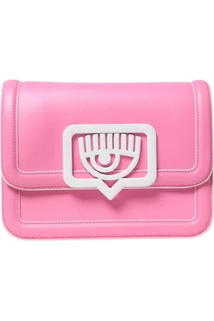 Chiara Ferragni Tassen, Dames, Roze, ONE Size, Leer, Fuchsia Eye Logo Crossbody Tas