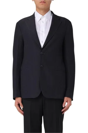Giorgio Armani Jassen, Heren, Blauw, L, Blauwe Textuur Blazer