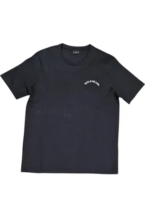 Paul & Shark Tops, Heren, Zwart, M, Katoen, Zwart Logo T-shirt - Handtekening Stijl