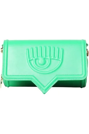 Chiara Ferragni Tassen, Dames, Groen, ONE Size, Groene Oogvormige Crossbody Tas