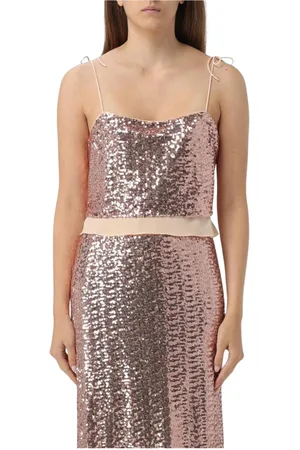 Baum und Pferdgarten Tops, Dames, Bruin, S, Blauwe Sequin Cami Top en Rok Set