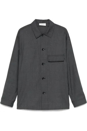 LEMAIRE Jassen, Heren, Grijs, M, Leer, Getailleerd Overshirt