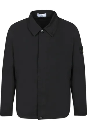 Stone Island Jassen, Heren, Zwart, M, Polyester, Zwarte Tactische Overhemdjacket