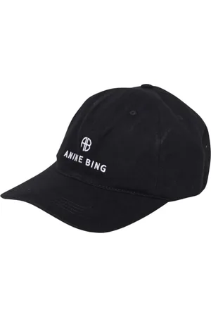 ANINE BING Accessoires, Dames, Zwart, ONE Size, Katoen, Geborduurde Logo Baseball Cap