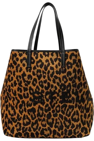 Stella McCartney Tassen, Dames, Bruin, ONE Size, Leer, Leopard Print Tote Bag