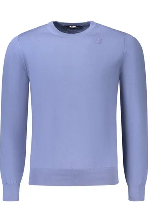K-Way Truien, Heren, Blauw, M, Katoen, Blauwe Katoenen Gebreide Trui Stijlvol Comfort