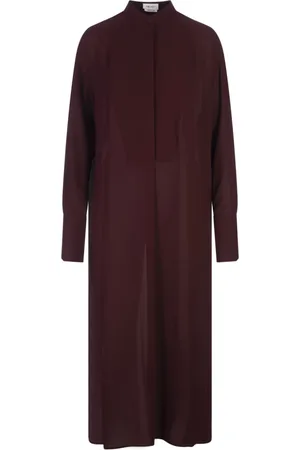 Alexander McQueen Kleedjes, Dames, Rood, S, Rode Georgette Overhemdjurk voor Vrouwen