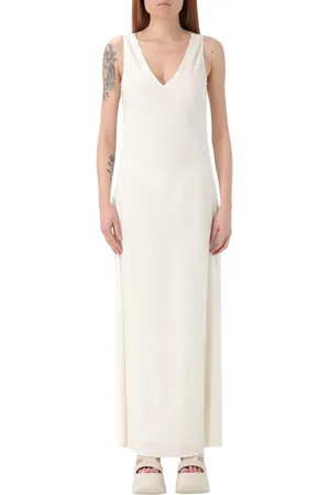 Calvin Klein Kleedjes, Dames, Wit, XS, Witte Midi Jurk Elegante Stijl