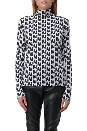 Msgm Tops, Dames, Veelkleurig, S, Witte Abstracte Print Top