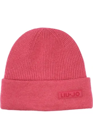 Liu Jo Accessoires, Dames, Roze, ONE Size, Wol, Fuchsia Beanie met Logo