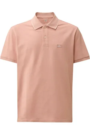 C.P. Company Tops, Heren, Roze, 3Xl, Katoen, Stretch Piquet Logo Polo Misty Rose