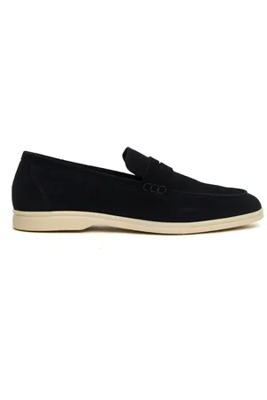 Berwick Schoenen, Heren, Blauw, 44 EU, Suède, Blauwe Suède Loafer Schoen