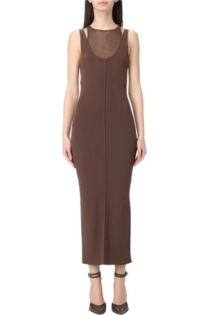 Patrizia Pepe Kleedjes, Dames, Bruin, S, Elegante Zwarte Jurk met Kantdetail