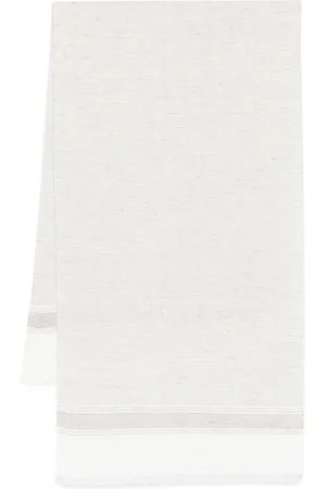 Brunello Cucinelli Accessoires, Heren, Wit, ONE Size, Elegante Zijden Sjaal Msc 690Ag Cui 76
