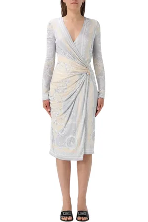 VERSACE Kleedjes, Dames, , XS, Champagne Zijden Elegante Jurk