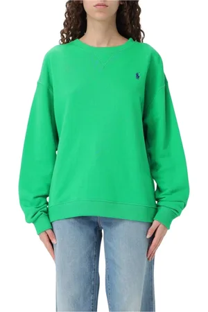 Ralph Lauren Sweatshirts & Hoodies, Dames, Groen, XS, Katoen, Witte Crew Neck Sweatshirt