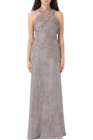 Alberta Ferretti Kleedjes, Dames, , S, Elegante Geplooide Midi Jurk