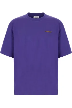 OFF-WHITE Tops, Heren, Paars, M, Katoen, Casual Katoenen T-Shirt