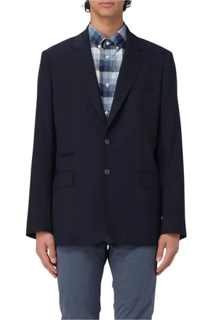 FAY Jassen, Heren, Blauw, 2Xl, Leer, Blauwe Reverskraag Blazer