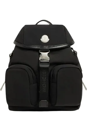 Moncler Tassen, Dames, Zwart, ONE Size, Nylon, Zwarte Nylon Rugzak met Gesp