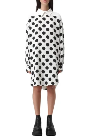Marni Kleedjes, Dames, Veelkleurig, M, Kleurrijke Polka Dot Overhemdjurk