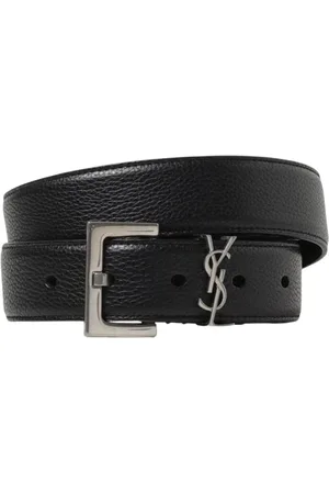Saint Laurent Accessoires, Heren, Zwart, 90 CM, Leer, Klassieke Zwarte Leren Riemgesp