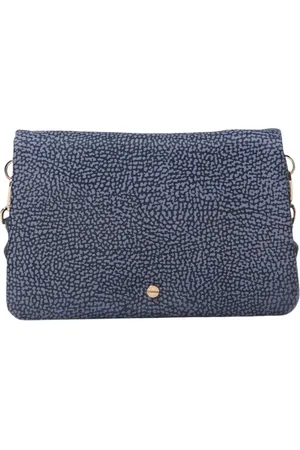 Borbonese Tassen, Dames, Blauw, ONE Size, Blauwe Schoudertas met Ritssluiting