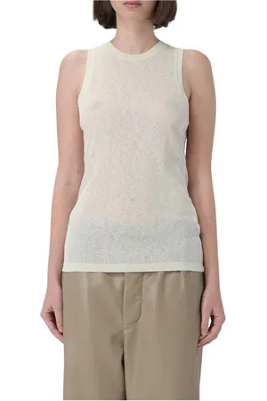 Nanushka Tops, Dames, Groen, L, Linnen, Groene Linnen Tank Top