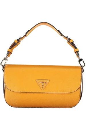 Guess Tassen, Dames, Oranje, ONE Size, Oranje Polyethyleen Handtas met Verstelbare Handvat en Schouderband