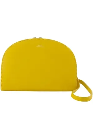 A.P.C. Tassen, Dames, Geel, ONE Size, Leer, Leather shoulder-bags