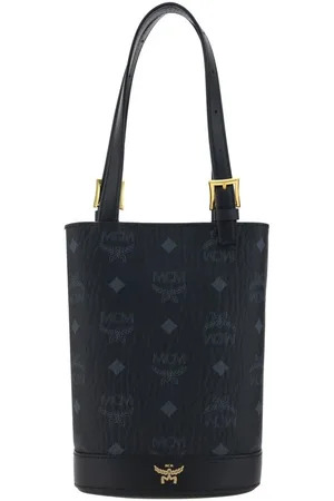 MCM Tassen, Dames, Blauw, ONE Size, Iconische Aren Tote Bucket Tas