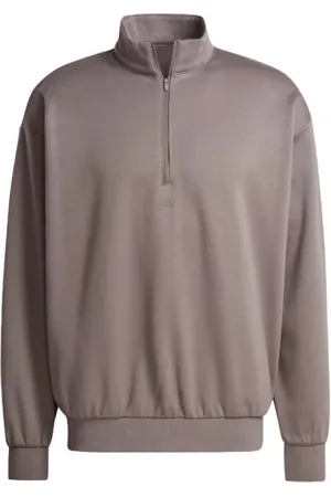 adidas Sweatshirts & Hoodies, Heren, Bruin, M, Sportieve Half-Zip Pullover
