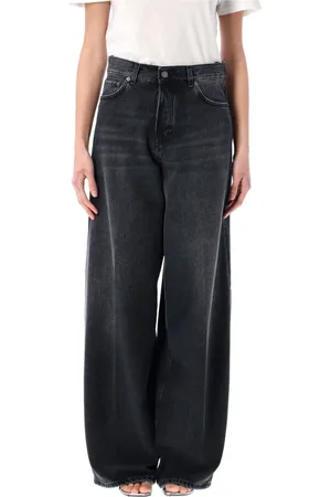 haikure Jeans, Dames, Zwart, W25, Denim, Zwarte Denim Wide Leg Jeans