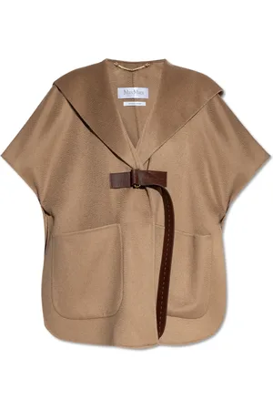 Max Mara Jassen, Dames, Bruin, ONE Size, Kasjmier, Kasjmier poncho Dorico